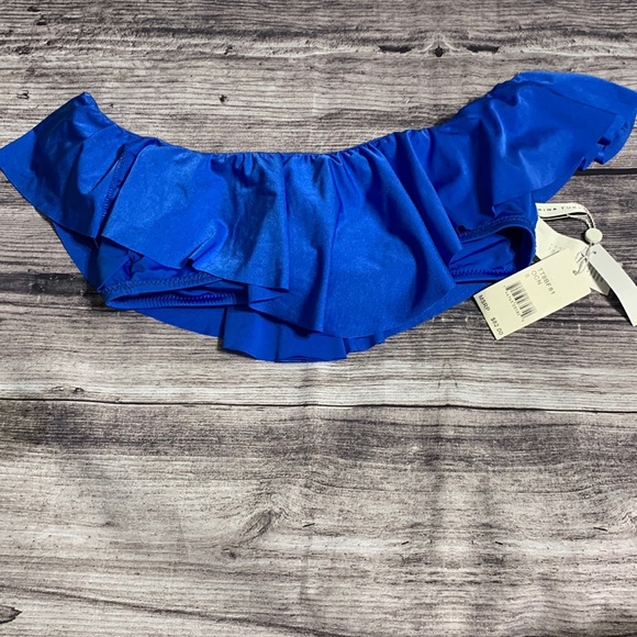 NWT MONACO SOLIDS OFF THE SHOULDER RUFFLE BANDEAU TOP - Picture 6 of 10